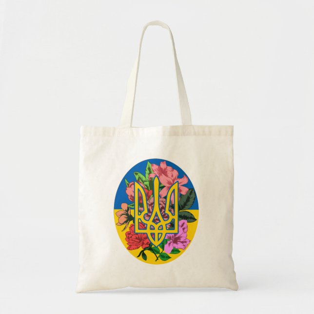 Tote Bag Trident ukrainien et drapeau de l'Ukraine avec des (Devant)
