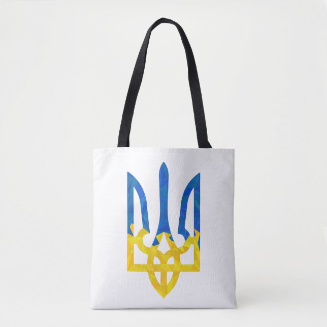 Tote Bag Trident ukrainien polygonal faible (Devant)
