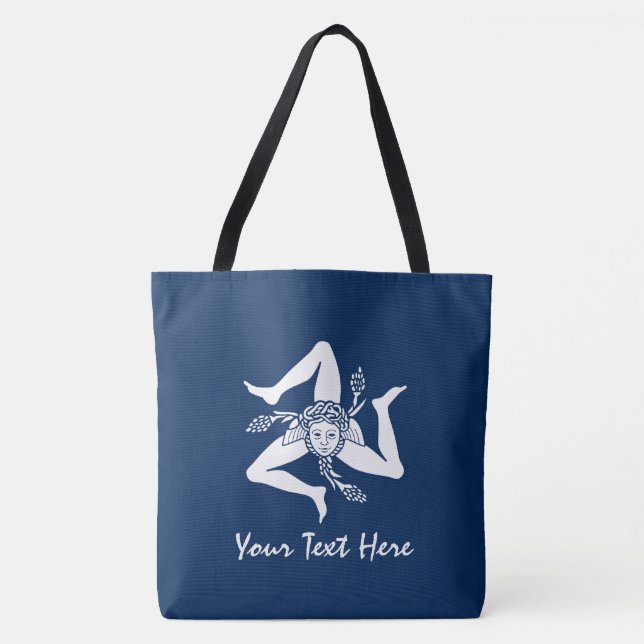 Tote Bag Trinacria sicilien votre texte et couleur (Devant)