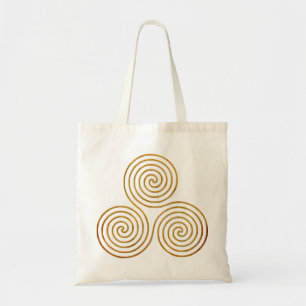 Tote Bag triple spirale celtique - OneLine d'or antique