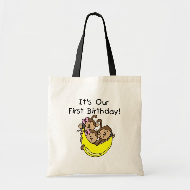 Tote Bag Triplets 1er - Deux filles Un garçon Tshirts et ca (Devant)