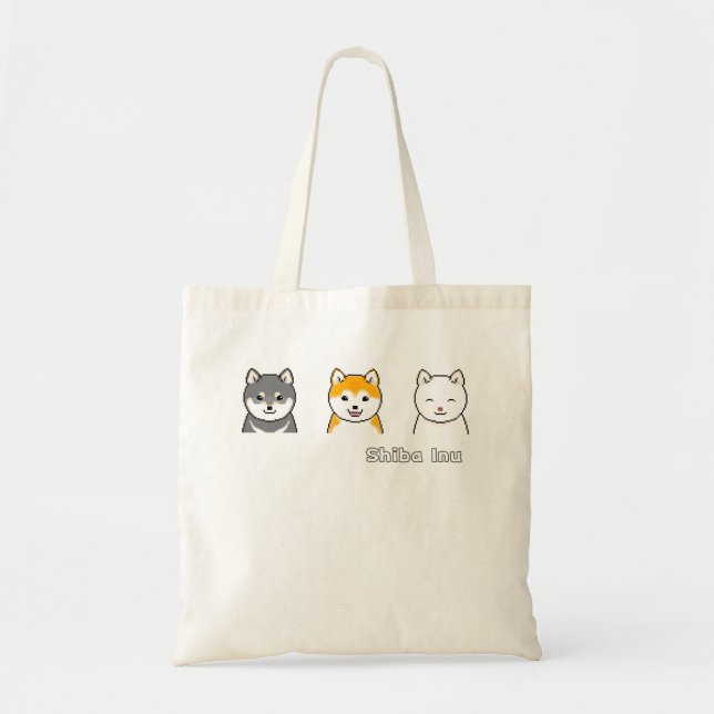 Tote Bag Trois Inus Shiba Avec Différentes Couleurs De Mant (Devant)