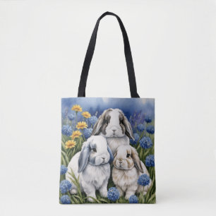 Tote Bag Trois petits lapins de lop
