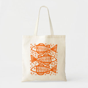 Tote Bag Trois poissons - Orange