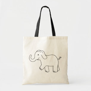 Tote Bag Tronc d'éléphant vers le haut d'art simple mignon