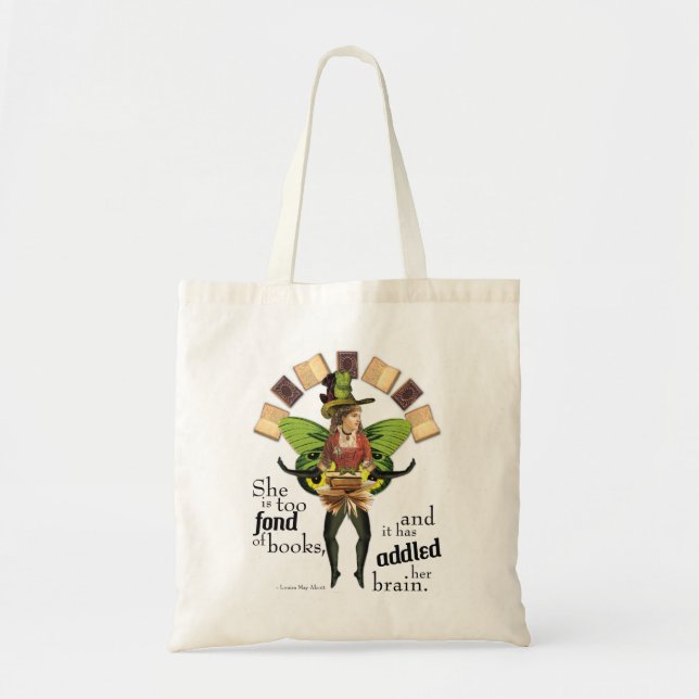 Tote Bag Trop affectueux des livres (Devant)