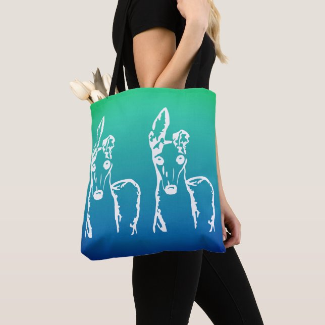 Tote Bag Trop mignon blanc italien gris hounds (De près)