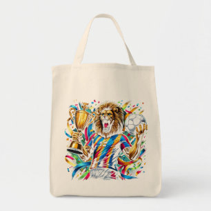 Tote Bag Trophée de football de champion de soccer de lion 