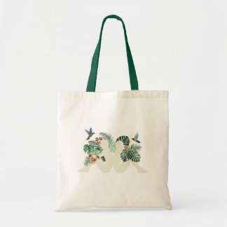 Tote Bag Tropical Leaves & Birds Nature Aesthetic Design