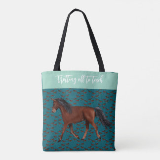 Tote Bag Trotting off to practice horse Tote