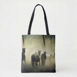 Tote Bag Troupeau de chevaux dans la fosse