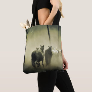 Tote Bag Troupeau de chevaux dans la fosse