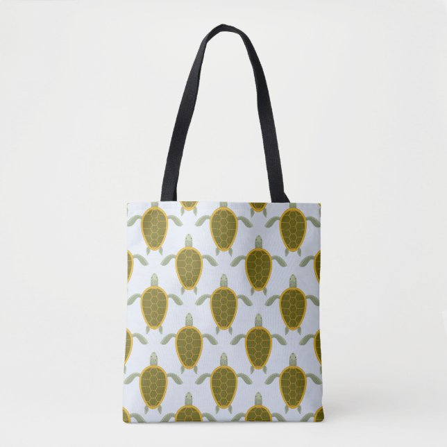 Tote Bag Troupeau de motif de tortues de mer (Devant)