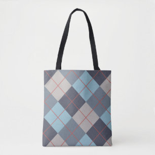 Tote Bag Trout Blue Grey Cotton Gris Semence Orange Rouge M