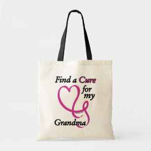 Tote Bag Trouver un remède/coeur/grand-mère...Cancer du sei