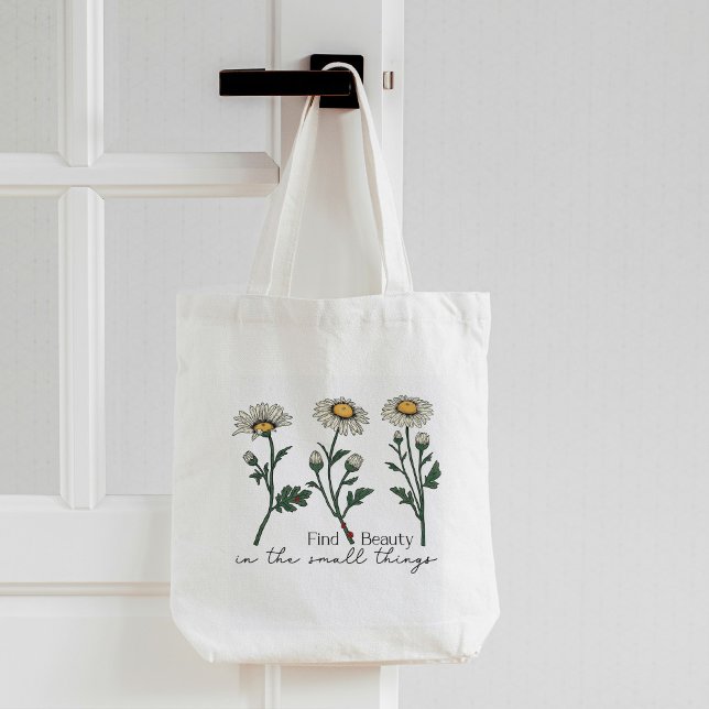 Tote Bag Trouvez La Beauté Dans Les Petites Choses Fleur sa (Créateur téléchargé)