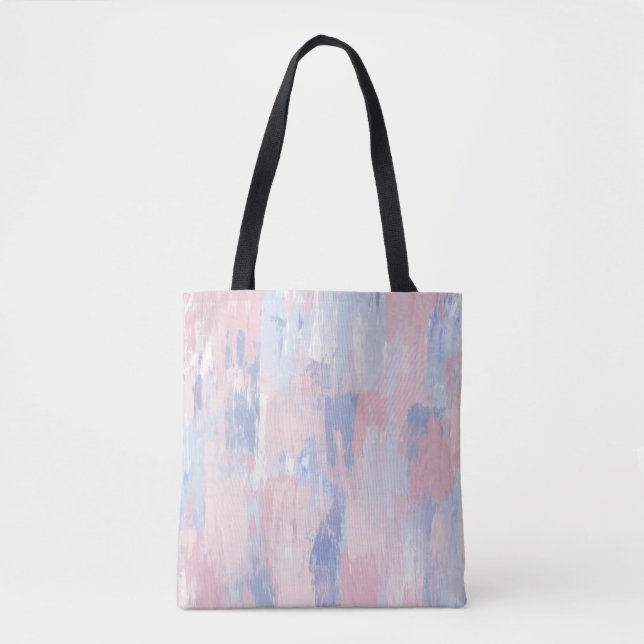 Tote Bag Trucs de peinture bleu et blanc Abstraits (Devant)