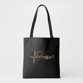 Tote Bag Trumpet - Trumpet Hearbeat cadeau