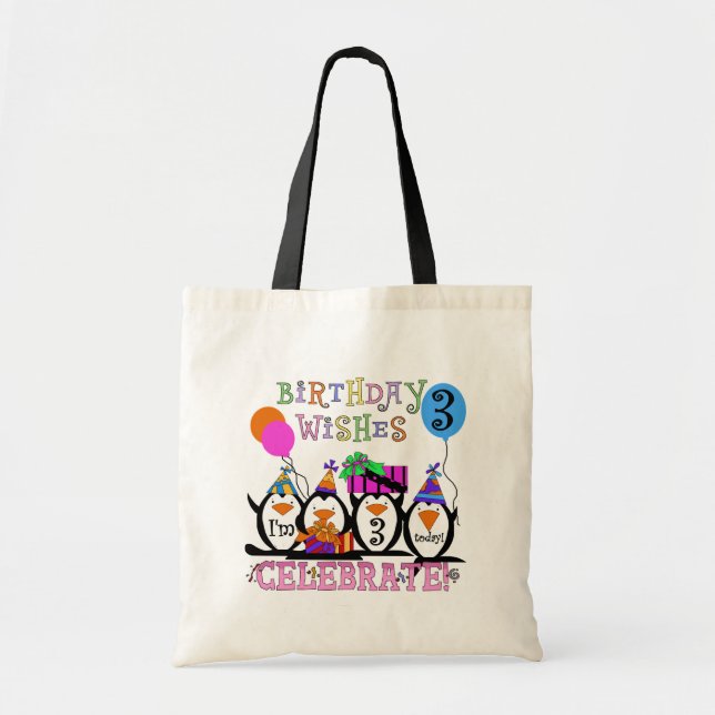 Tote Bag Tshirts et cadeaux d'anniversaire 3ème de Penguins (Devant)