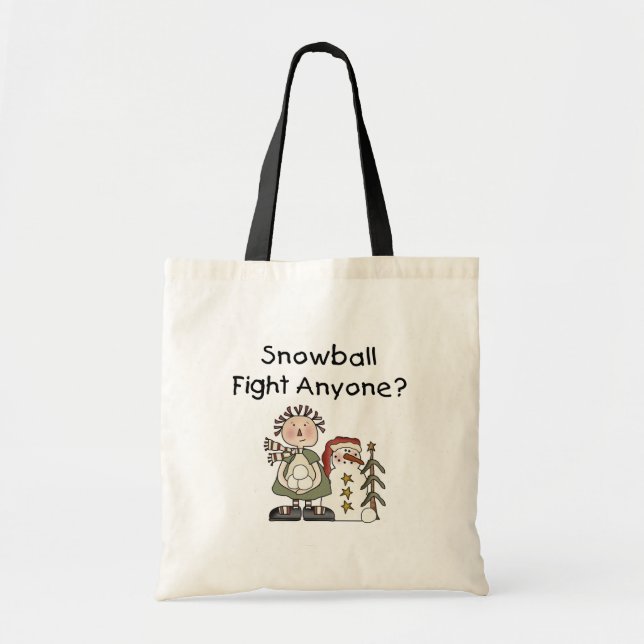 Tote Bag Tshirts et cadeaux de combat de boules de neige (Devant)