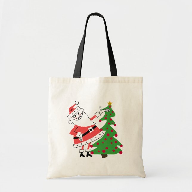 Tote Bag Tshirts et cadeaux de vacances Retro Père Noël (Devant)