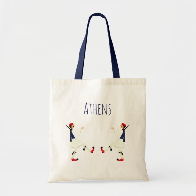 Tote Bag Tsolias (Evzones) avec souvenir fustanella Athènes (Devant)
