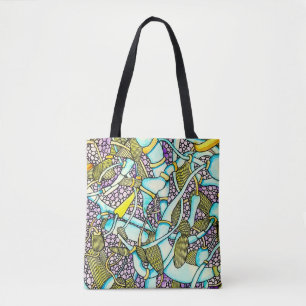 Tote Bag Tubes Courbes Abstraits Dessin De Fils Et De Tuyau