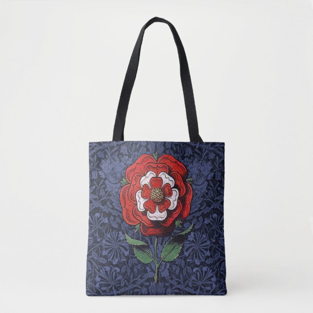 Tote Bag Tudor Rose rouge et blanc (Devant)
