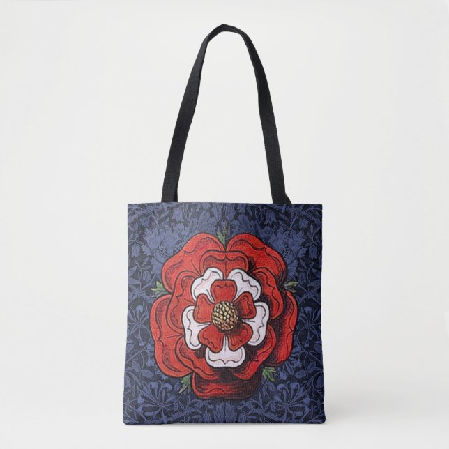 Tote Bag Tudor Rose rouge et blanc (Devant)