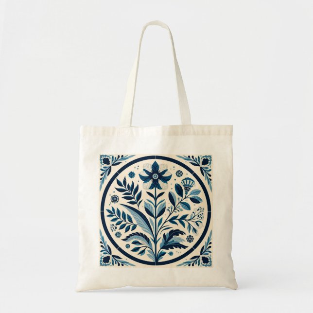 Tote Bag Tuile bleue portugaise (Devant)