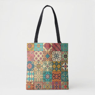 Tote Bag Tuiles portugaises : motif sans couture de style A