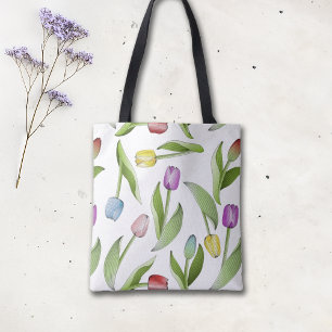 Tote Bag Tulipe Colorée Moderne
