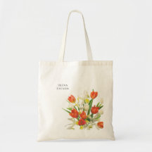 Tulipe personnalisable orange et crème