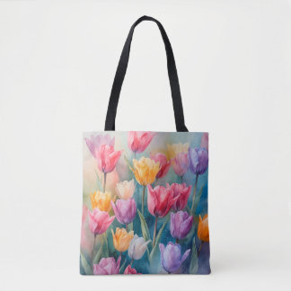 Tote Bag Tulips Pastel paradis