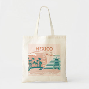 Tote Bag Tulum, Mexique, Art Voyage, Retro
