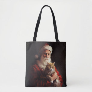 Tote Bag Turc Angora Chat Santa Claus Festif Noël