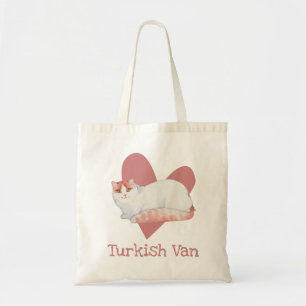 Tote Bag Turc Van Chat Aquarelle Kitty Coeur rose