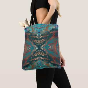 Tote Bag Turquoise élégant et bronze