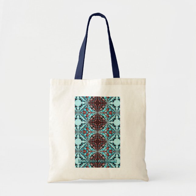 Tote Bag Turquoise Fractal Star Blast (Devant)
