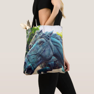 Tote Bag Turquoise Horse Antique Statue Asiatique Photo Élé
