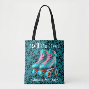 Tote Bag Turquoise Neon Rollerskate fête d'anniversaire Per