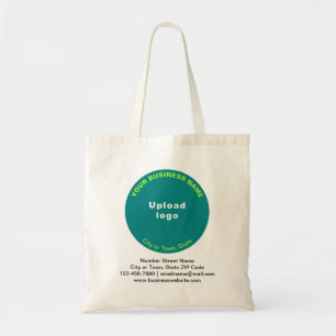 Tote Bag Turquoise vert rond forme affaires marque sur budg