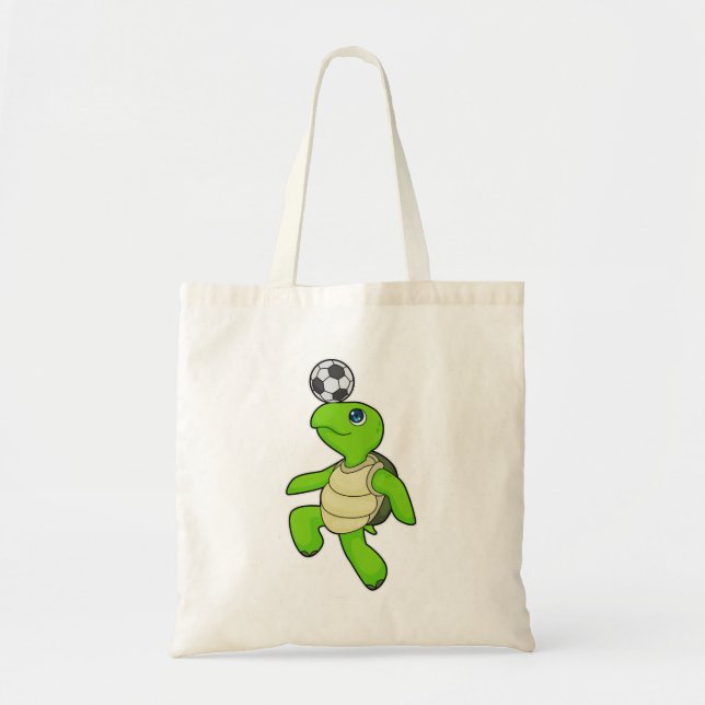 Tote Bag Turtle Soccer joueur (Devant)
