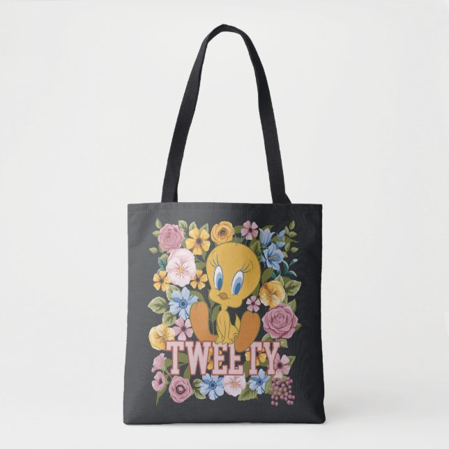 Tote Bag TWEETY™ Broderie Florale Graphique (Devant)