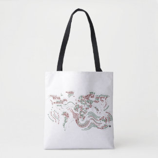 Tote Bag Typografische Erd-Kunst Tasche