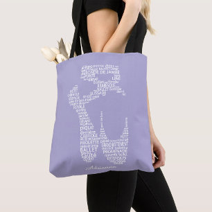Tote Bag Typographie de chaussure de ballet personnalisée 