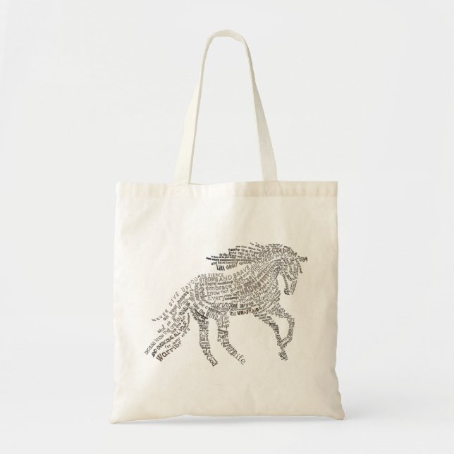 Tote Bag Typographie de cheval (Devant)