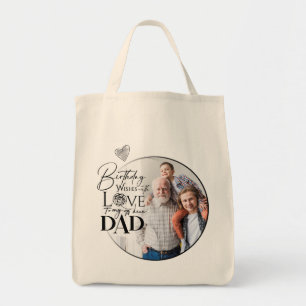 Tote Bag Typographie de fête d'anniversaire de papa minimal