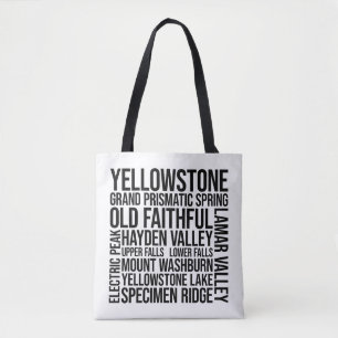 Tote Bag Typographie de l'art Word du parc national Yellows