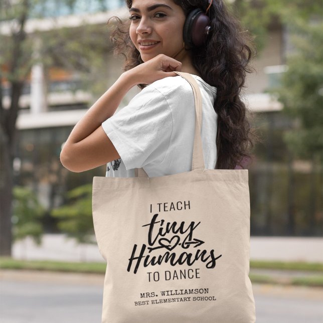 Tote Bag Typographie de script de l'enseignant de danse per (Créateur téléchargé)